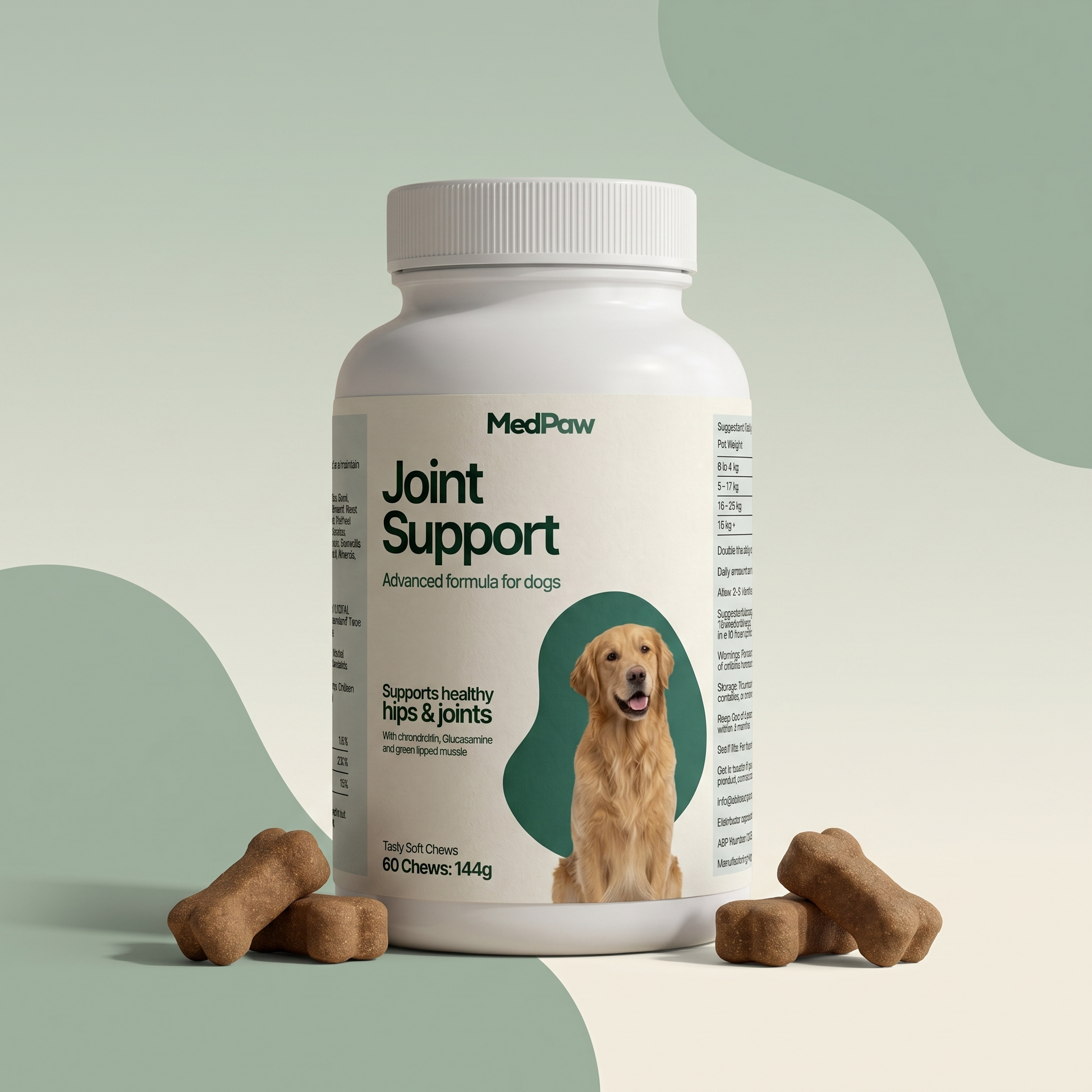MedPaw joint supplement chews for dogs, 60-pack tub